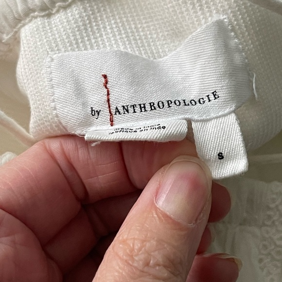 Anthropologie Ruffled Halter Tie Back Tank in White Lace Anglaise Adjustable Sm - Picture 5 of 11